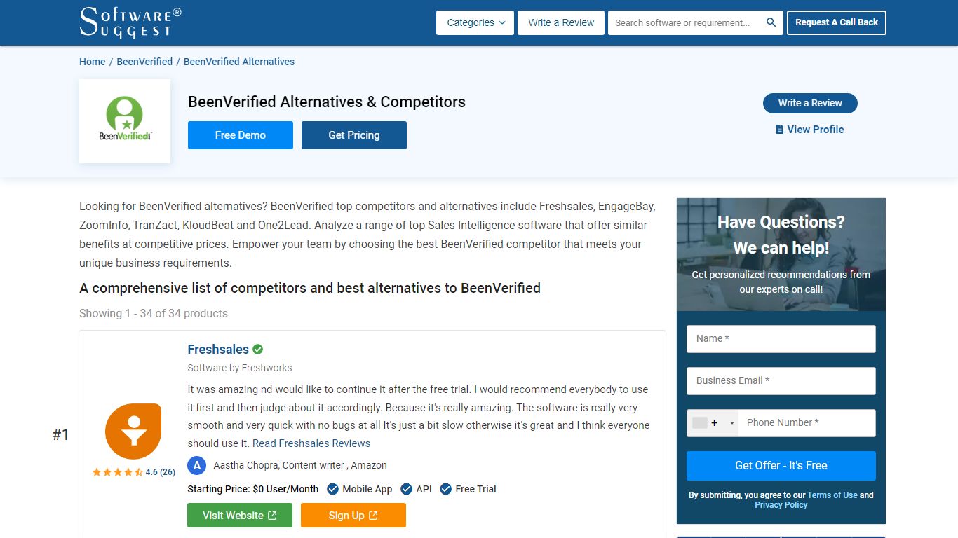 50 Best BeenVerified Alternatives & Competitors in 2022 - SoftwareSuggest