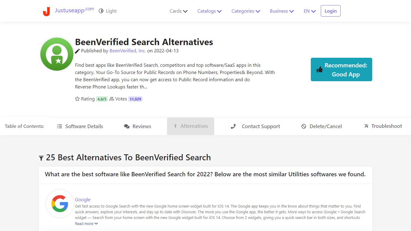 BeenVerified Search Alternatives - JustUseApp